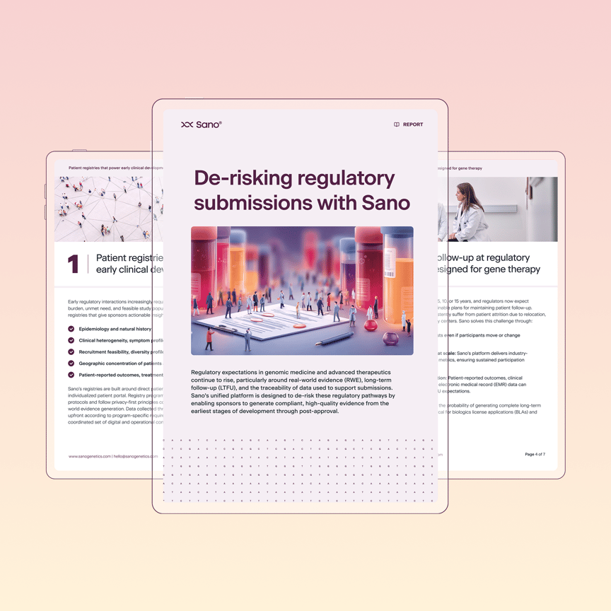 De-risking regulatory submissions with Sano Genetics report De-risking regulatory submissions with Sano Genetics report
